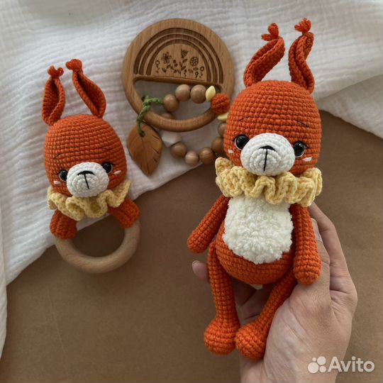 Подарок для новорожденных грызунок, погремушка