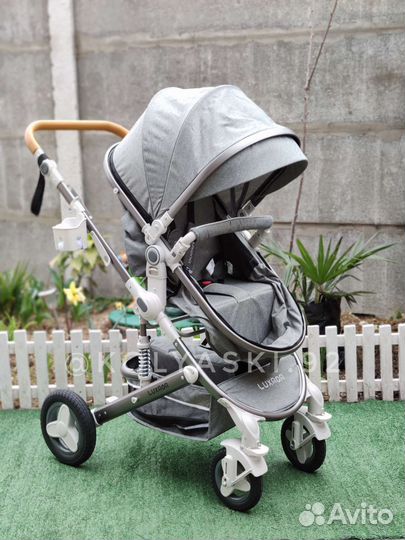 Коляска Luxmom 580w 3в1 (серая)