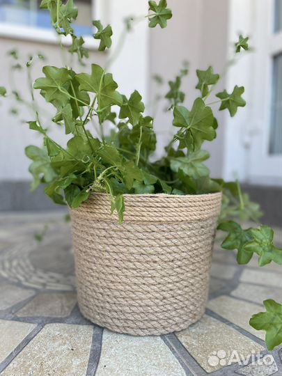 Кашпо из джута