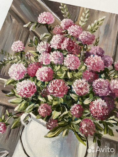 Букет клевера картина маслом, букет цветов