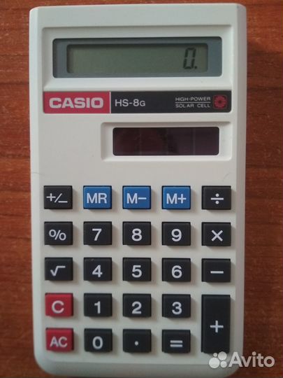 Casio HS-8G, солнечный калькулятор, 8-значный