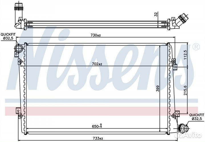 Радиатор охлаждения двс seat altea (2004) 1.9 TDI