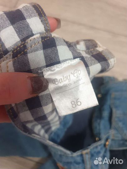 Комбинезон утеплённый джинсовый baby go 86