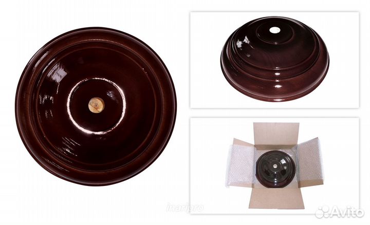 Подставка для флага с основанием Блин из сосны