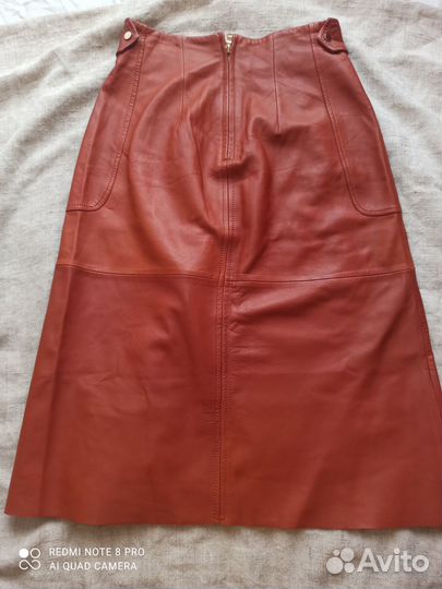 Кожаная юбка zara xs