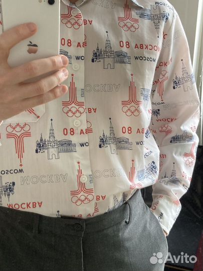 Рубашка винтаж Олимпиада Москва-80