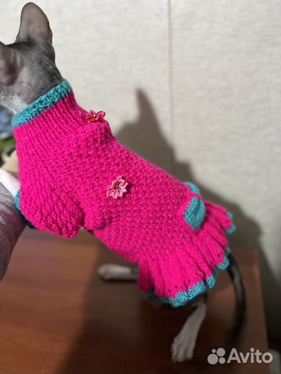 Теплое платье для собаки или кошки