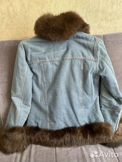Джинсовая куртка с натуральным мехом