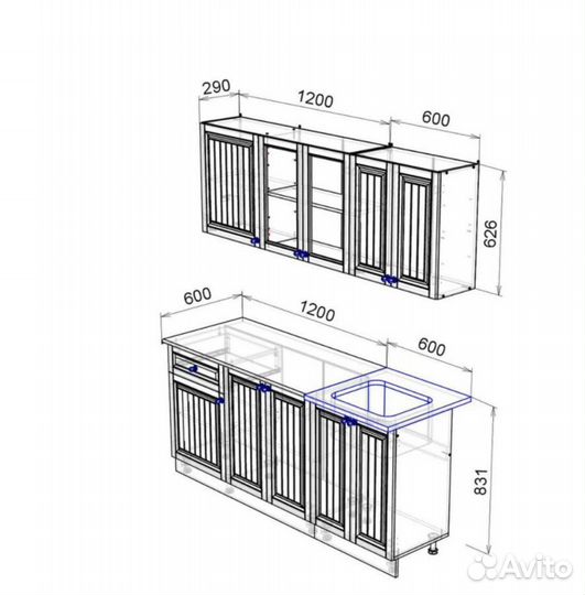 Кухонный гарнитур кухня 1.8 м