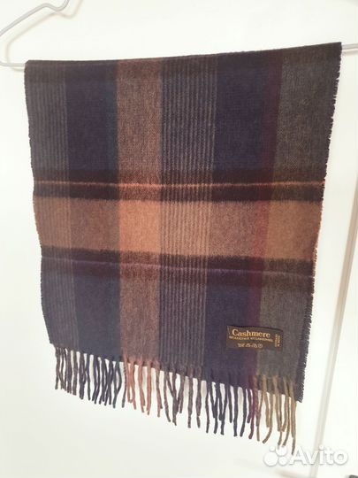 Кашемировый шарф в клетку кашемир шерсть