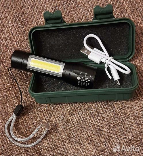 Мощный Фонарик аккумуляторный
