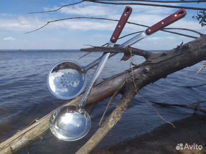 Шумовка + половник (комплект). Казанов нет