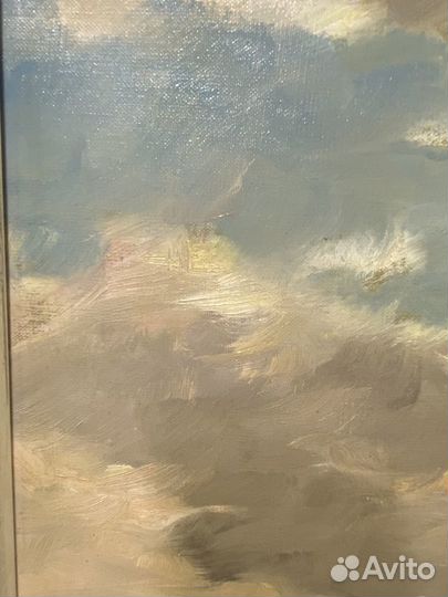 Шикарная Картина «Летят гуси» Холст масло. Герма