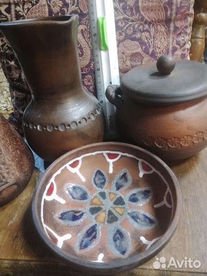 Керамика, исинская глина,чайник, крынка, сахарница