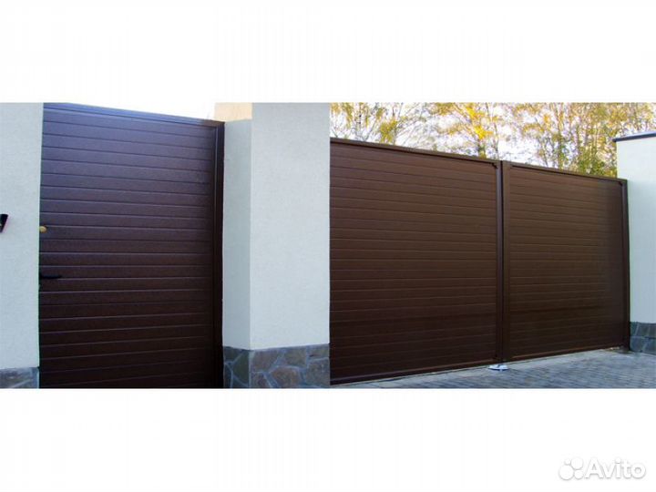 Ворота Въездные Распашные С калиткой