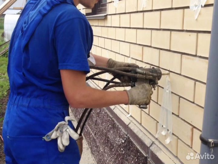 Утепление ППУ методом заливки в пустоты