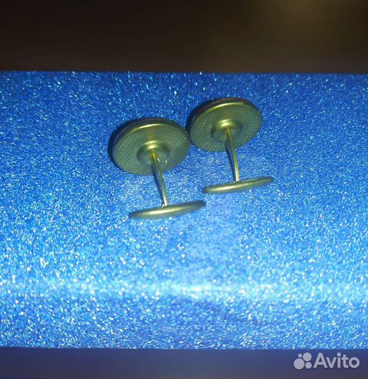 Запонки под янтарь, винтажные. СССР. Унисекс