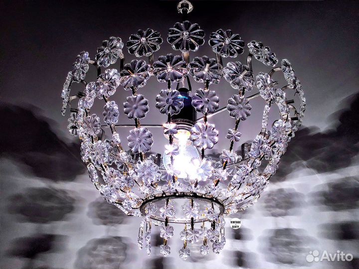 Люстра хрустальная на 1 лампу, 90-е гг