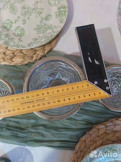 Конфетница с мельхиоровым ободком