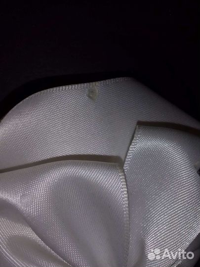 Резинка для волос с белым бантом 16 см