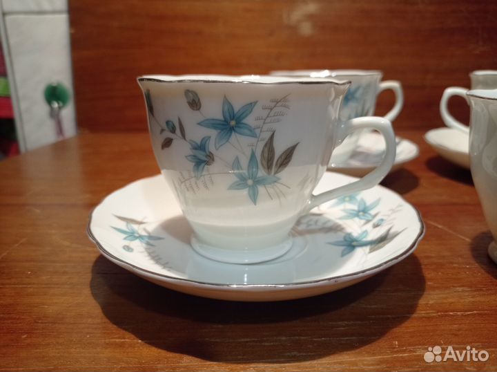 Четыре чайные пары +, фарфор, клеймо Made in China