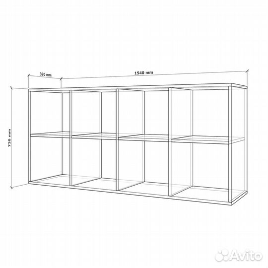 Стеллаж Стюард-202q латте деревянный полки