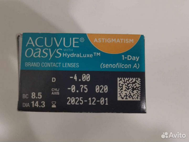 Линзы acuvue oasys for astigmatism