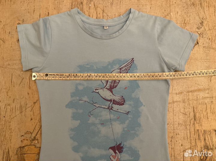 Футболка женская с нежным принтом хлопок XS