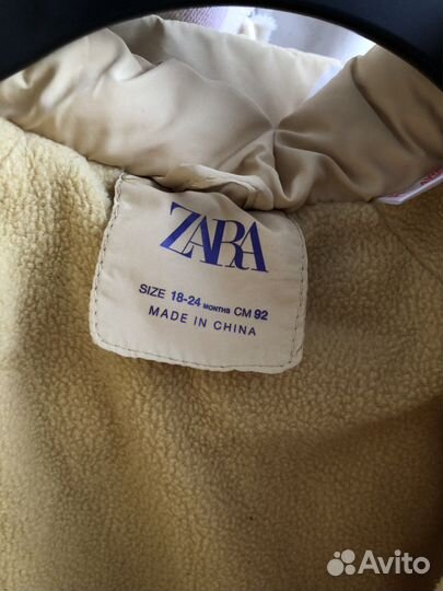 Демисезонный пуховик zara 92