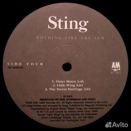 Винил Sting:. Nothing Like The Sun (2 LP)