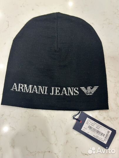 Мужской шарф и шапка Armani Jeans оригинал