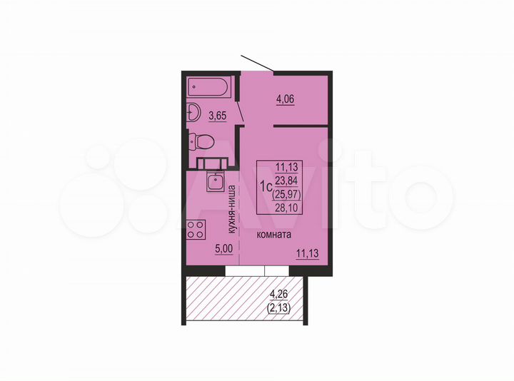 Квартира-студия, 26 м², 7/10 эт.