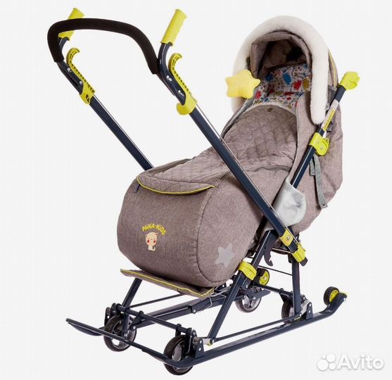 Детские санки коляска с колесами бу
