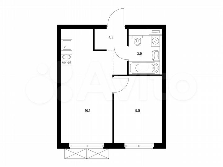 1-к. квартира, 32,6 м², 12/33 эт.