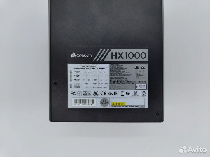 Блок Питания Corsair HX1000 2021год Гарантия