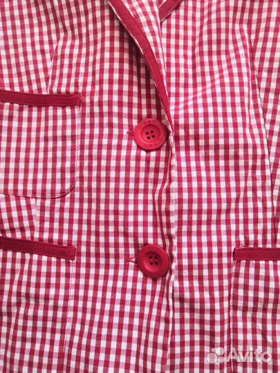Пиджак olsen клетка красно-белая 44-46