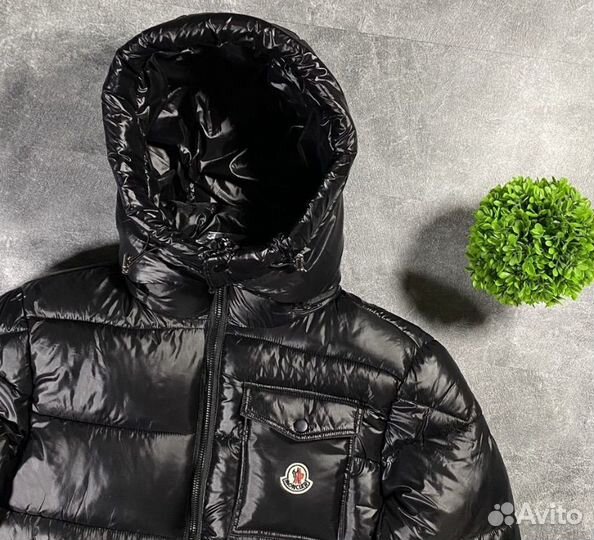 Куртка пуховик moncler Maya black глянец (48-56)