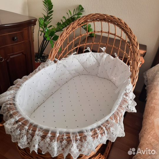Детская люлька колыбель плетеная