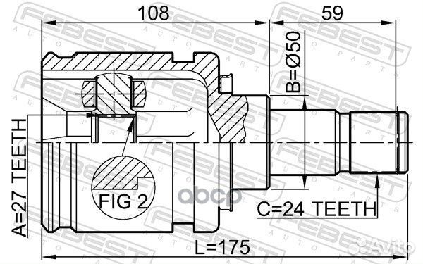 Шрус внутренний левый 27X50X24 0111ACV30LH Febest