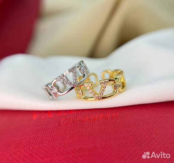 Кольцо valentino серебряное