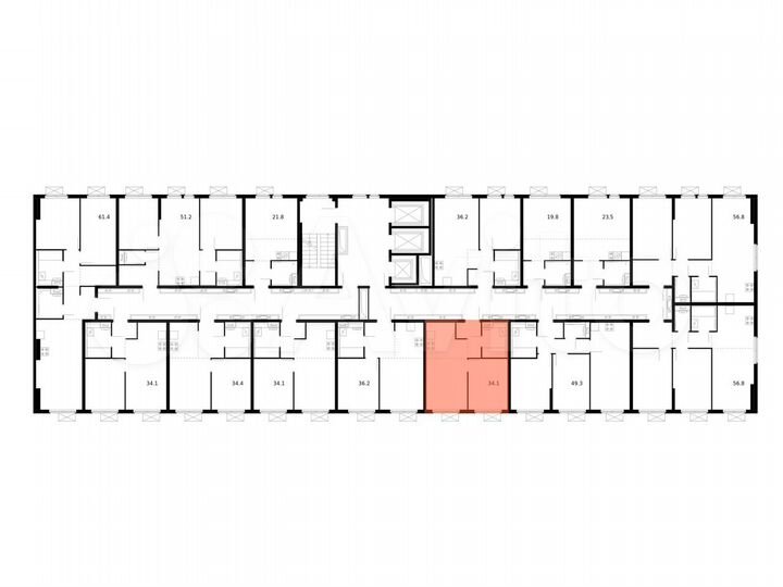 1-к. квартира, 34,1 м², 19/25 эт.