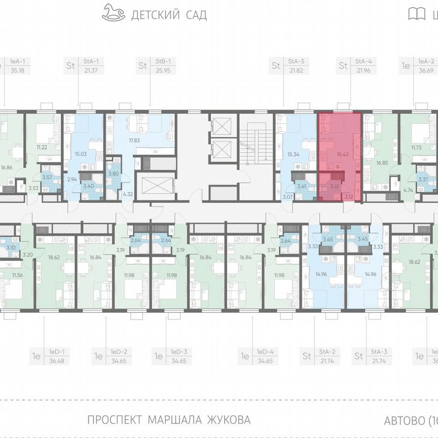 Квартира-студия, 22 м², 8/23 эт.