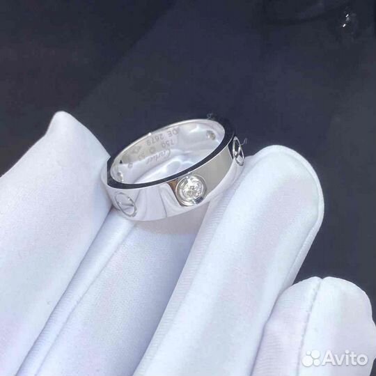 Кольцо Cartier Love, белое золото 585 пробы 0,22ct