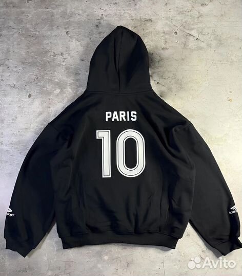 Худи balenciaga paris soccer черная