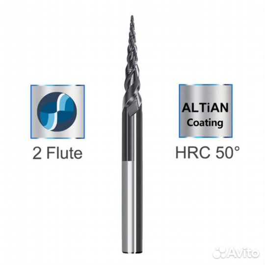 Фреза конусная спиральная R2.0х6х60х100 мм