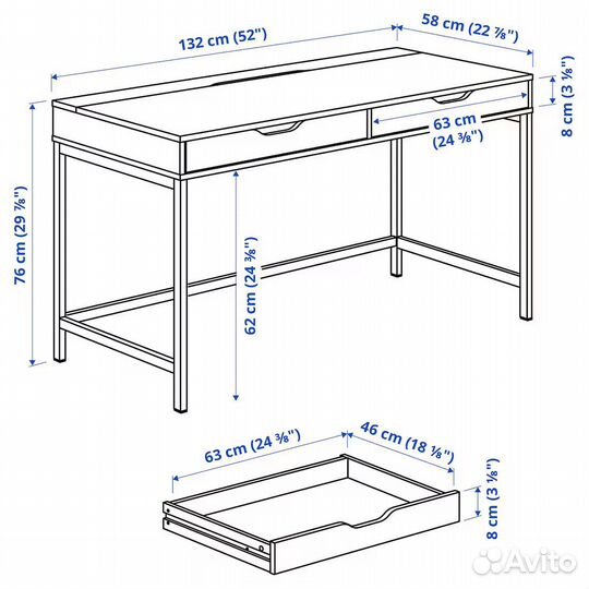 Письменный стол alex / ingar ингар IKEA