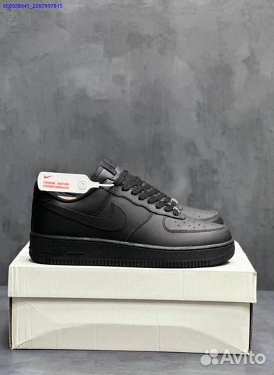 Кроссовки Nike force 1 черные мужские (Арт.37402)