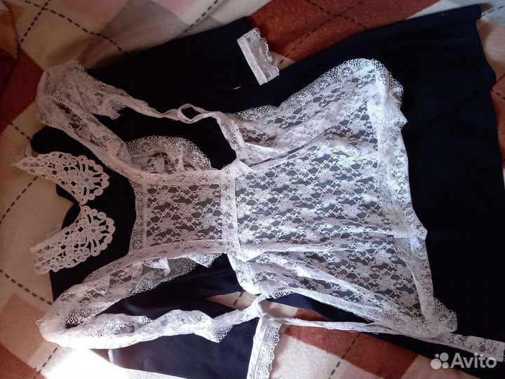 Женская школьная форма платье с фартуком