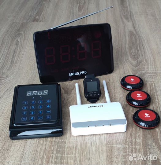 Кнопка вызова персонала, часы, табло, пуль, репите