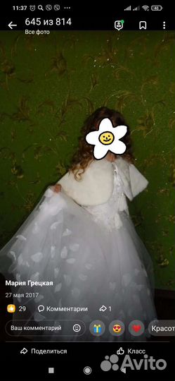 Платье для девочки на выпускной в детский сад
